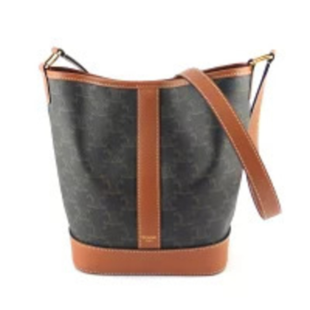Celine Triomphe Bucket Shoulder Bag Tan